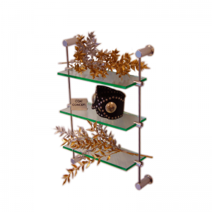 Advanced Display Systems | Glass Wall Mounted Rod Shelving