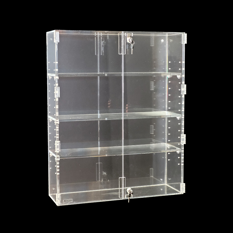 Acrylic-display-case-that-is-lockable-wall-mounted