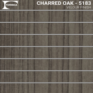 Charraed Oak wood Slat wall or shelving sample