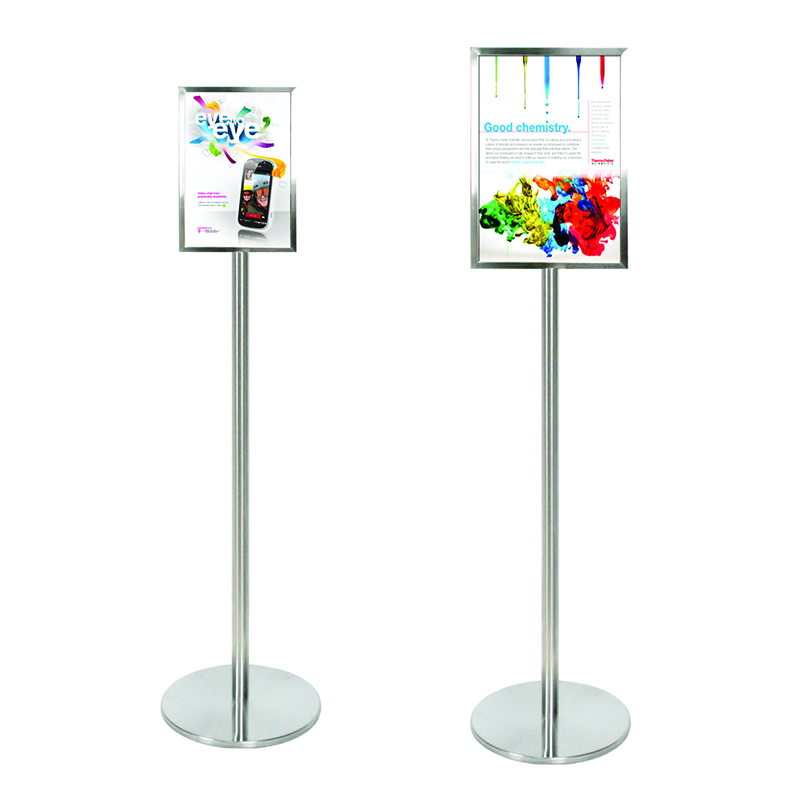 chrome-poster-display-stand-for-queue-control-in-A3-and-A4-sizes