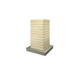 tower-shape-display-racks-for-retail-store-with-woodgrain-slatwall