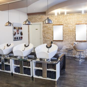 Faux Slate Decorative wall panels in hair salon