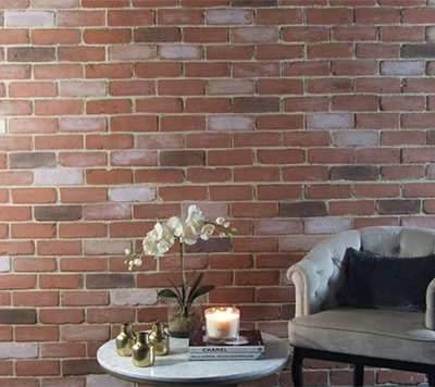 Fake-brick-wall-panel-in-living-room