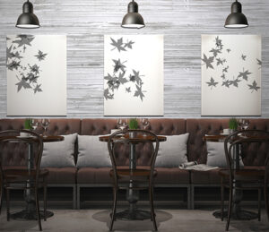 Cafe Design Using Faux Concrete Look Wall Panels