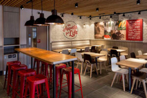 KFC Restaurant Design using Using 'Country Brick' Faux Brick Wall Panels