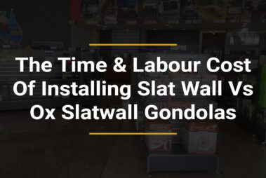 Blog title slide with slatwall gondolas in background