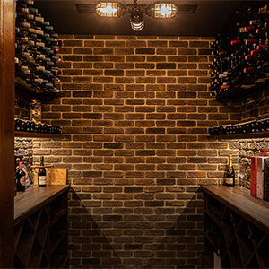 Faux-Brick-Feature-wall-in-Wine-cellar